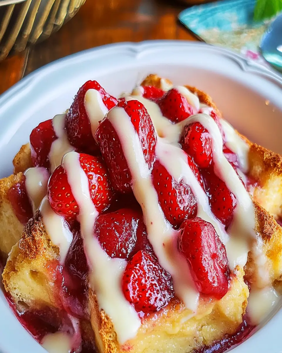 Strawberry Bread Pudding First Image First Image