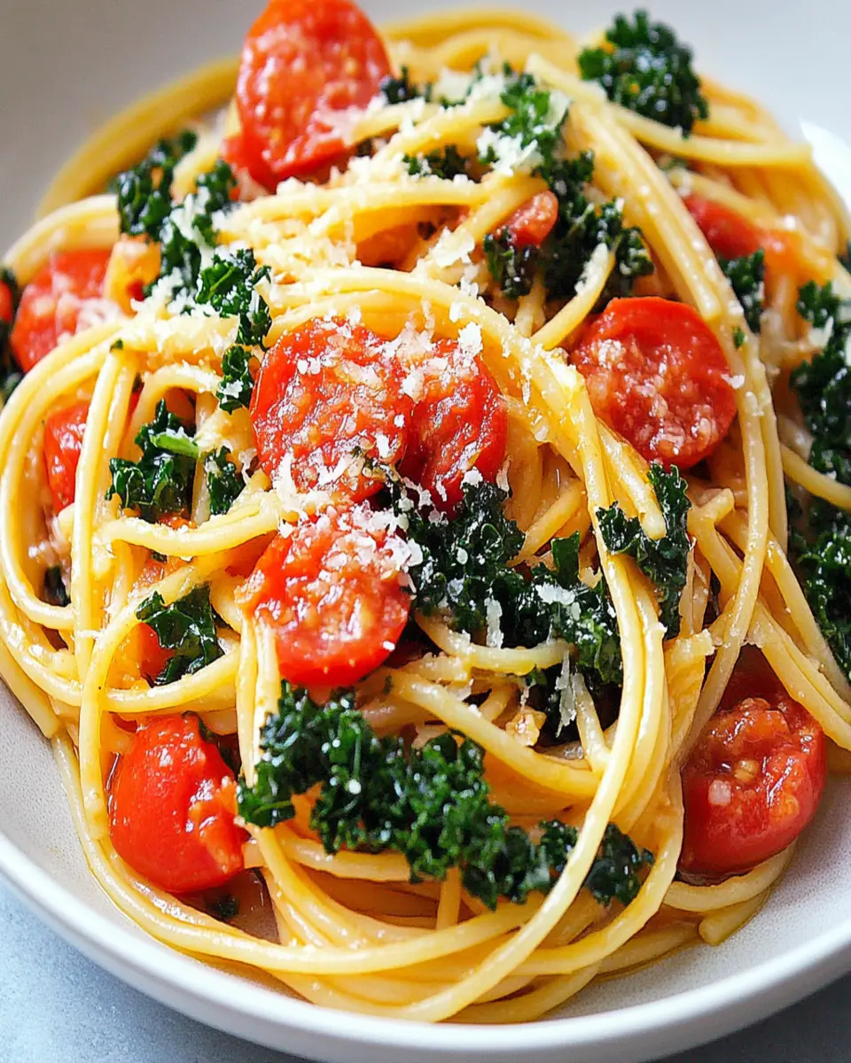 Delightful One-Pot Spaghetti with Tomato and Kale Recipe First Image First Image