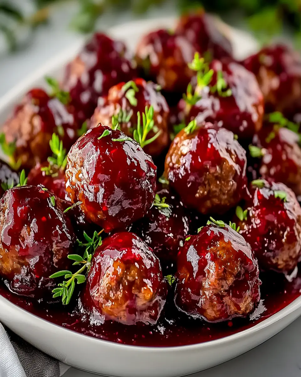 Christmas Cranberry Beef Meatballs First Image First Image