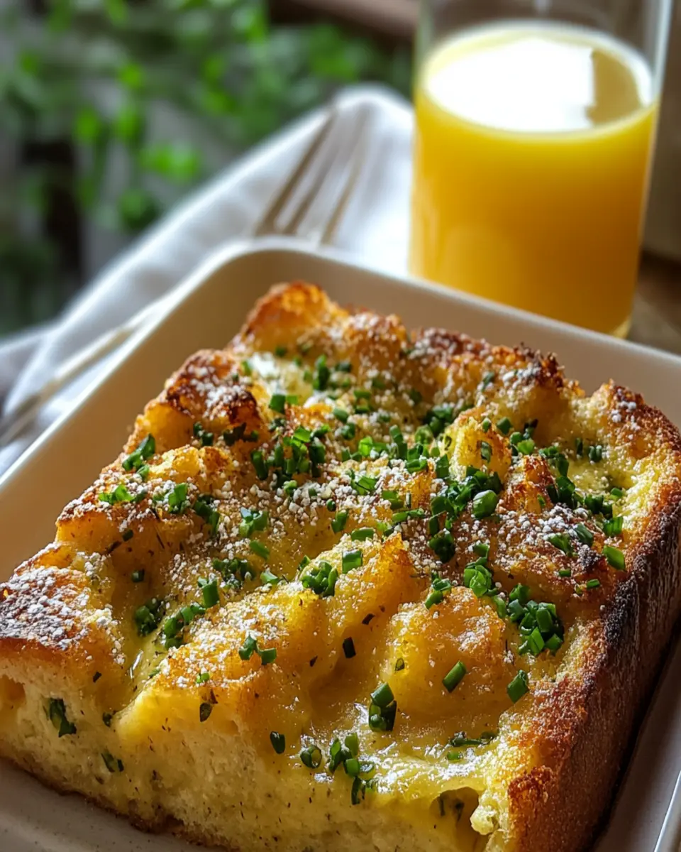 Savory Overnight French Toast Bake with Gruyere and Chives (Vegetarian) First Image First Image