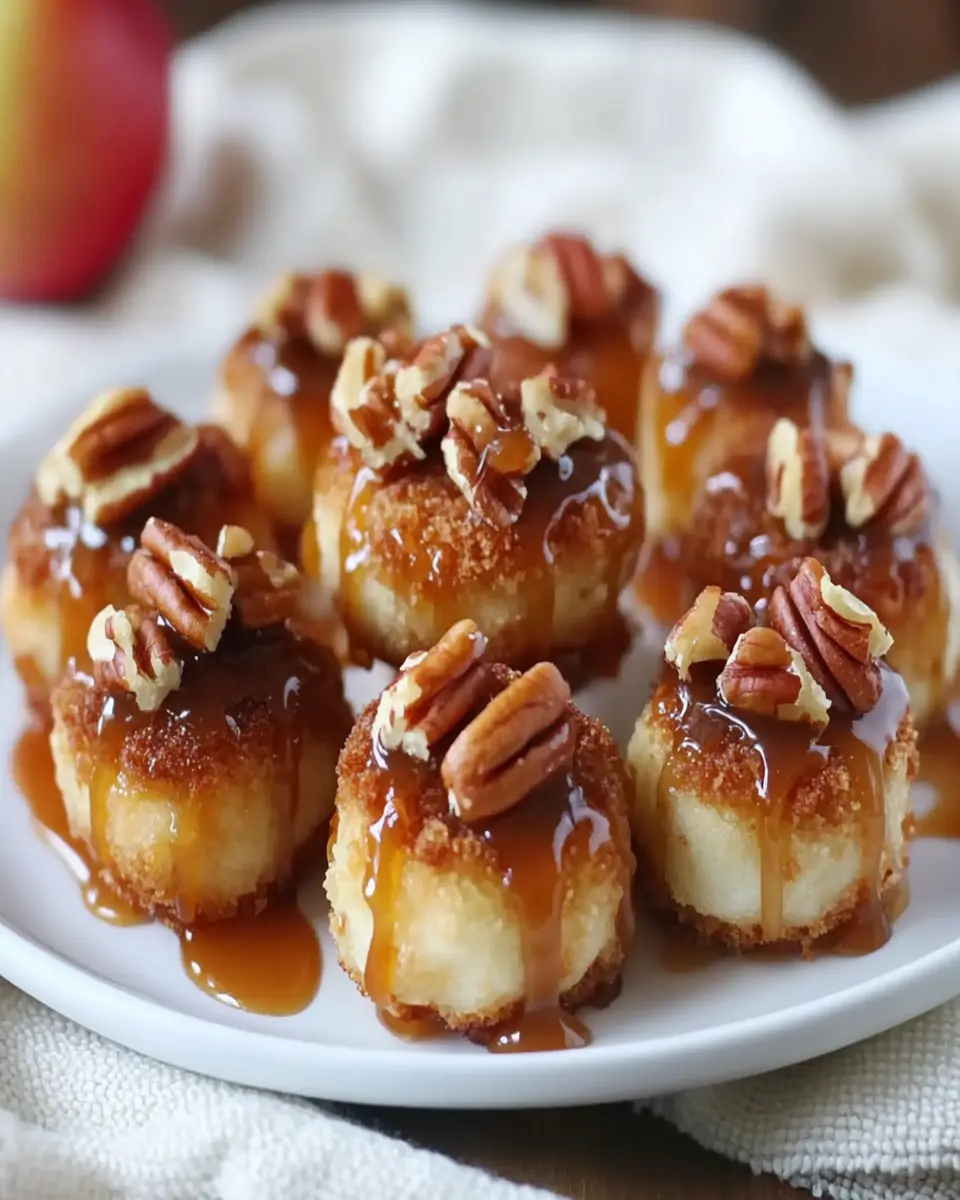 Apple Pecan Bites with Caramel Sauce First Image First Image