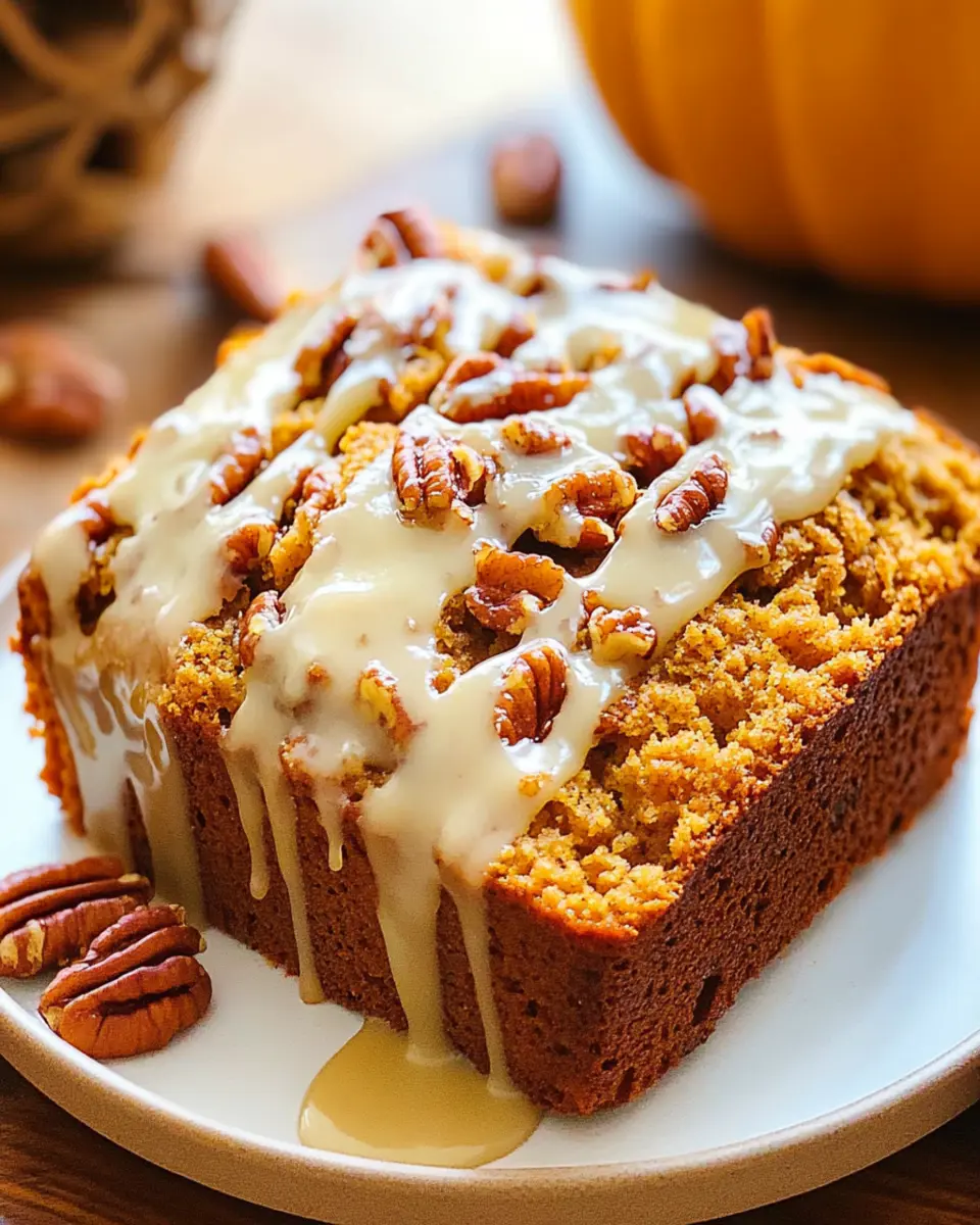 Irresistible Pumpkin Pecan Bread with Glaze Recipe First Image First Image