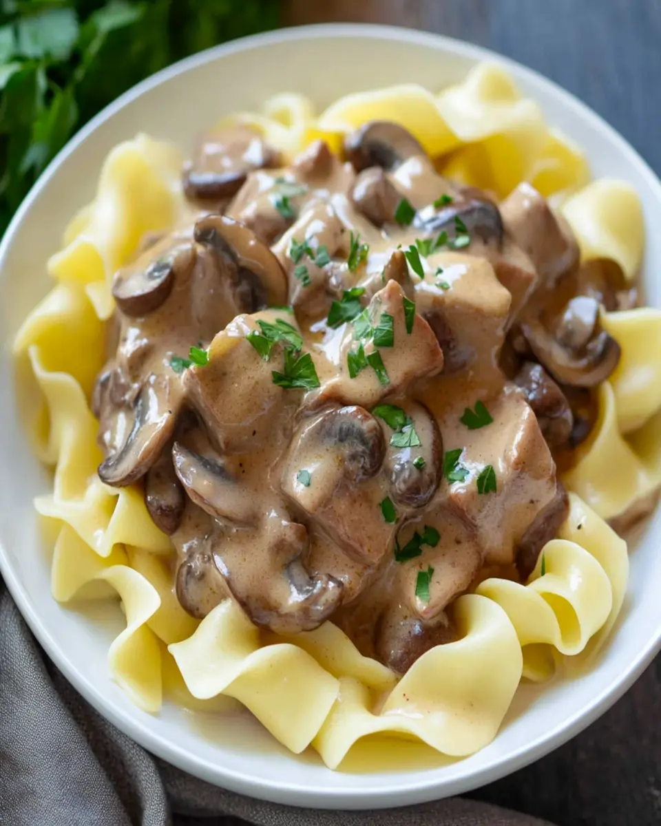 Slow Cooker Beef Stroganoff First Image First Image