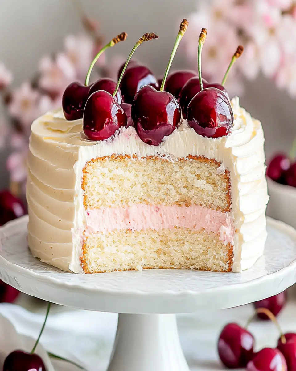Irresistible Cherry Sour Cream Cake – A Sweet Delight First Image First Image