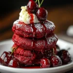 20-Minute Cherry Red Velvet Pancakes: Irresistible Brunch Magic First Image First Image
