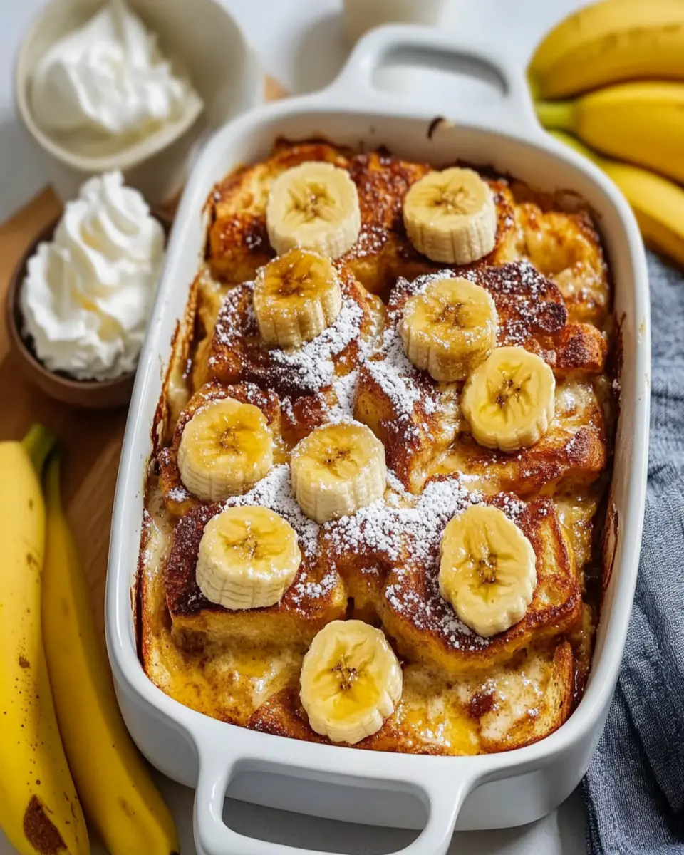 Overnight Baked Banana French Toast Casserole First Image First Image
