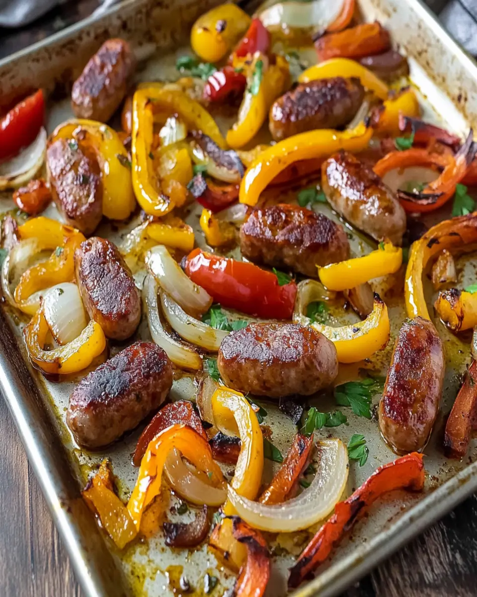 Sheet Pan Sausage and Peppers First Image First Image