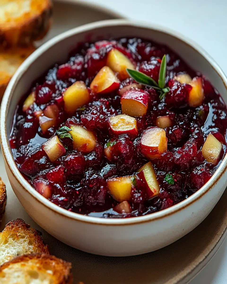 Apple Cranberry Chutney with Crostini First Image First Image