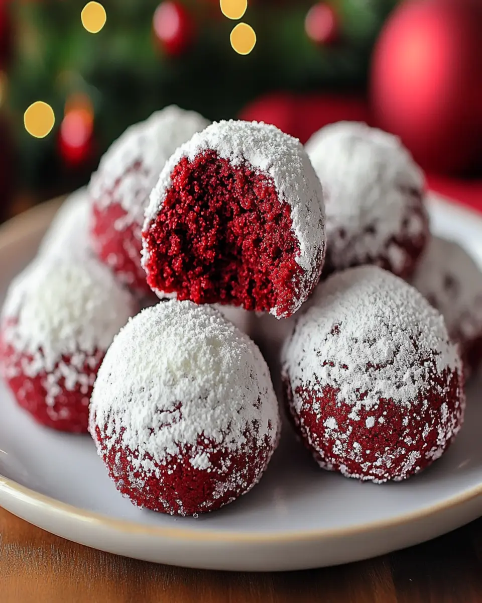 Irresistible Red Velvet Snowball Cookies Recipe First Image First Image