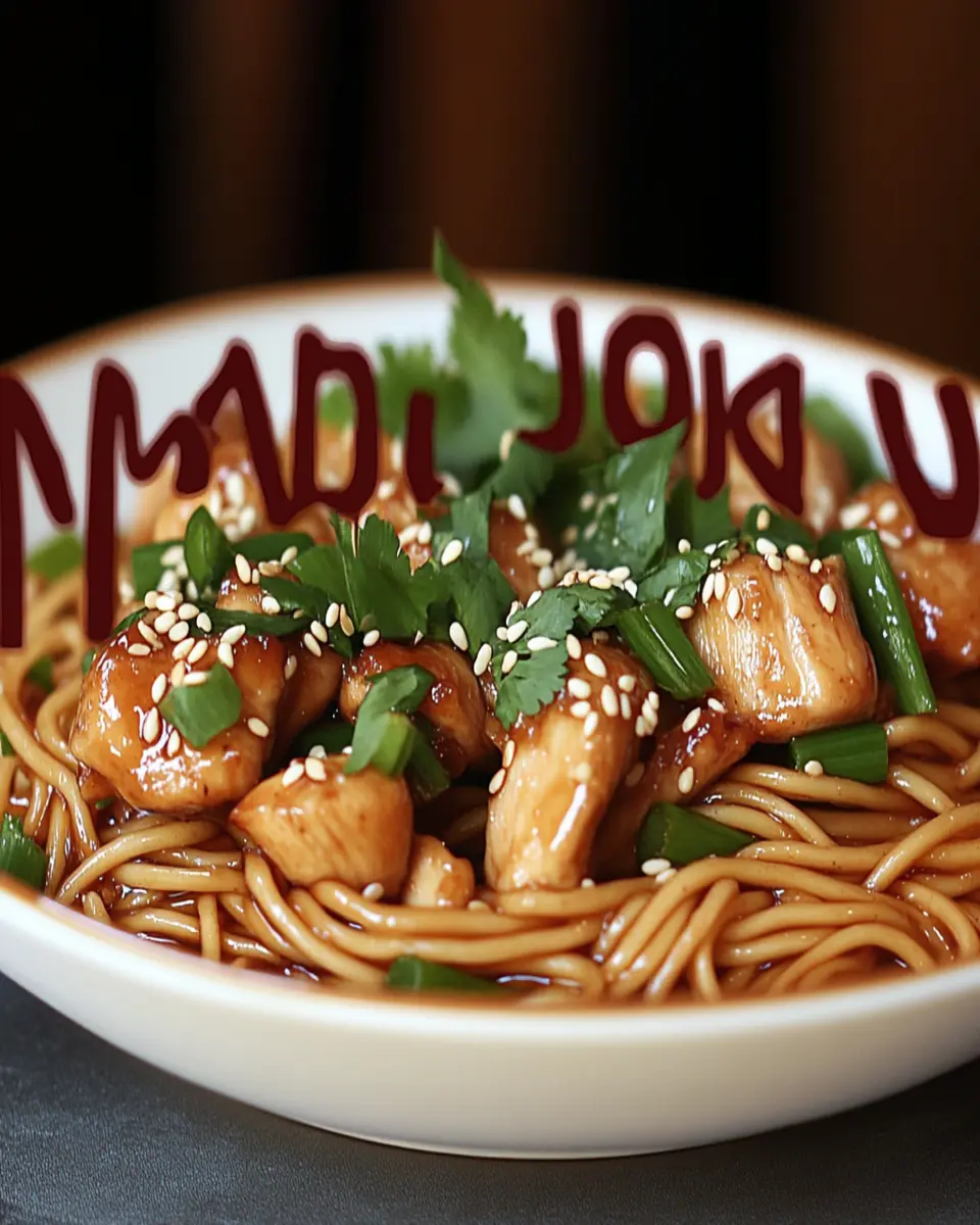 Sticky Garlic Chicken Noodles Recipe First Image First Image