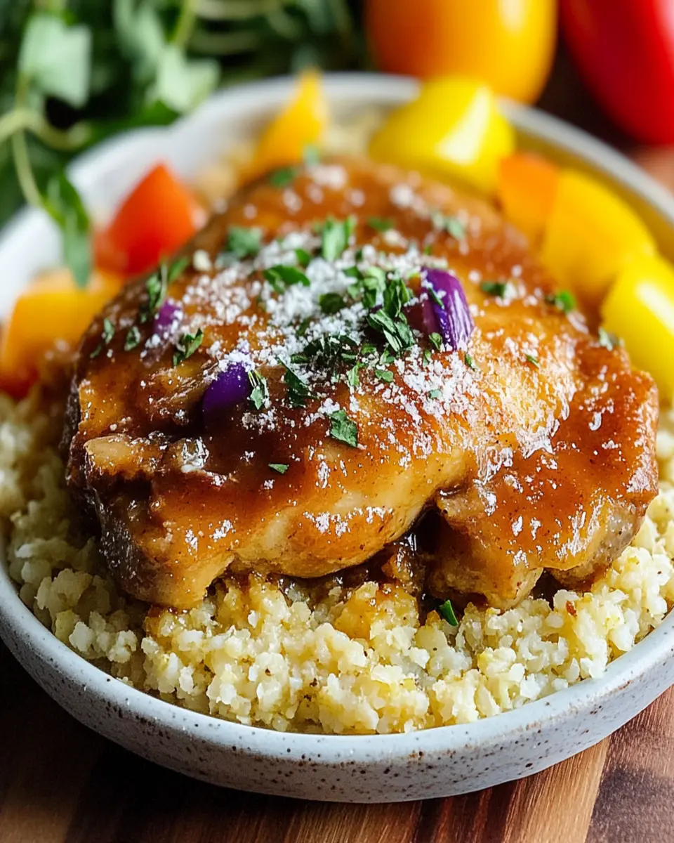 Macau-Style Baked Portuguese Chicken with Cauliflower Rice First Image First Image