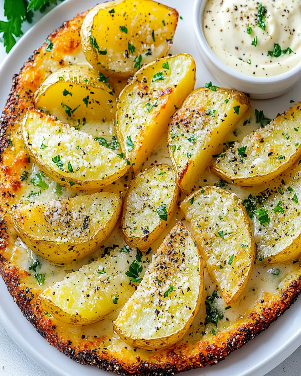 Crispy Garlic Parmesan Potato Wedges First Image First Image