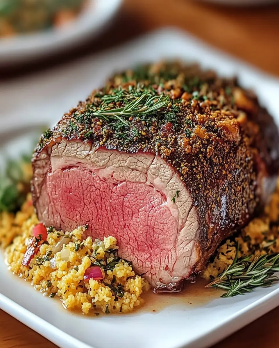 Savory Prime Rib Roast with Rosemary and Thyme Recipe First Image First Image