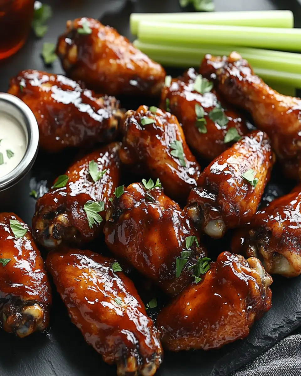 Ultimate Super Bowl Sticky BBQ Chicken Wings Recipe First Image First Image