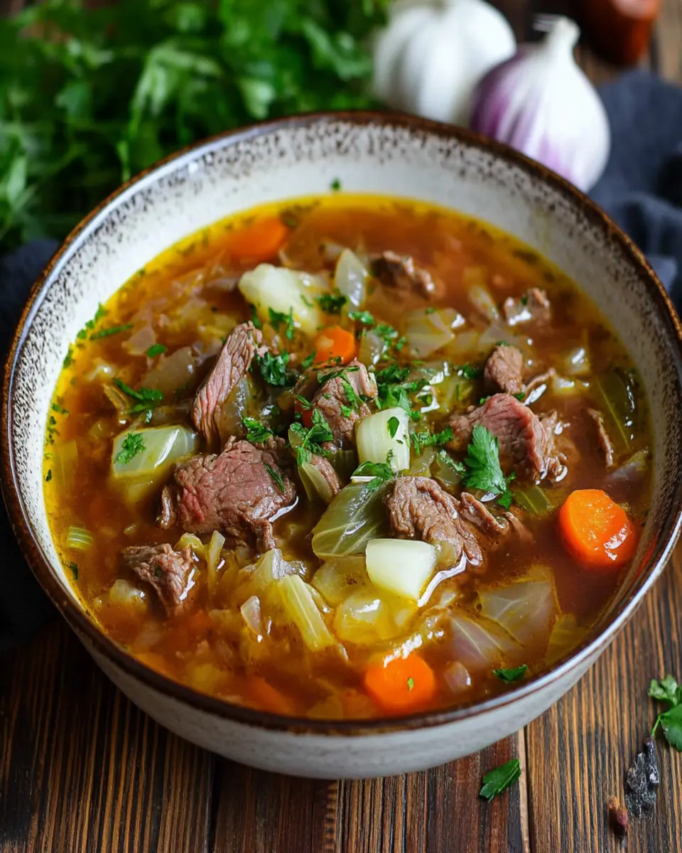 Beef and Cabbage Soup (Shchi) First Image First Image