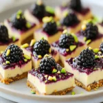 Easy Keto Blackberry Pistachio Dessert Bars First Image First Image