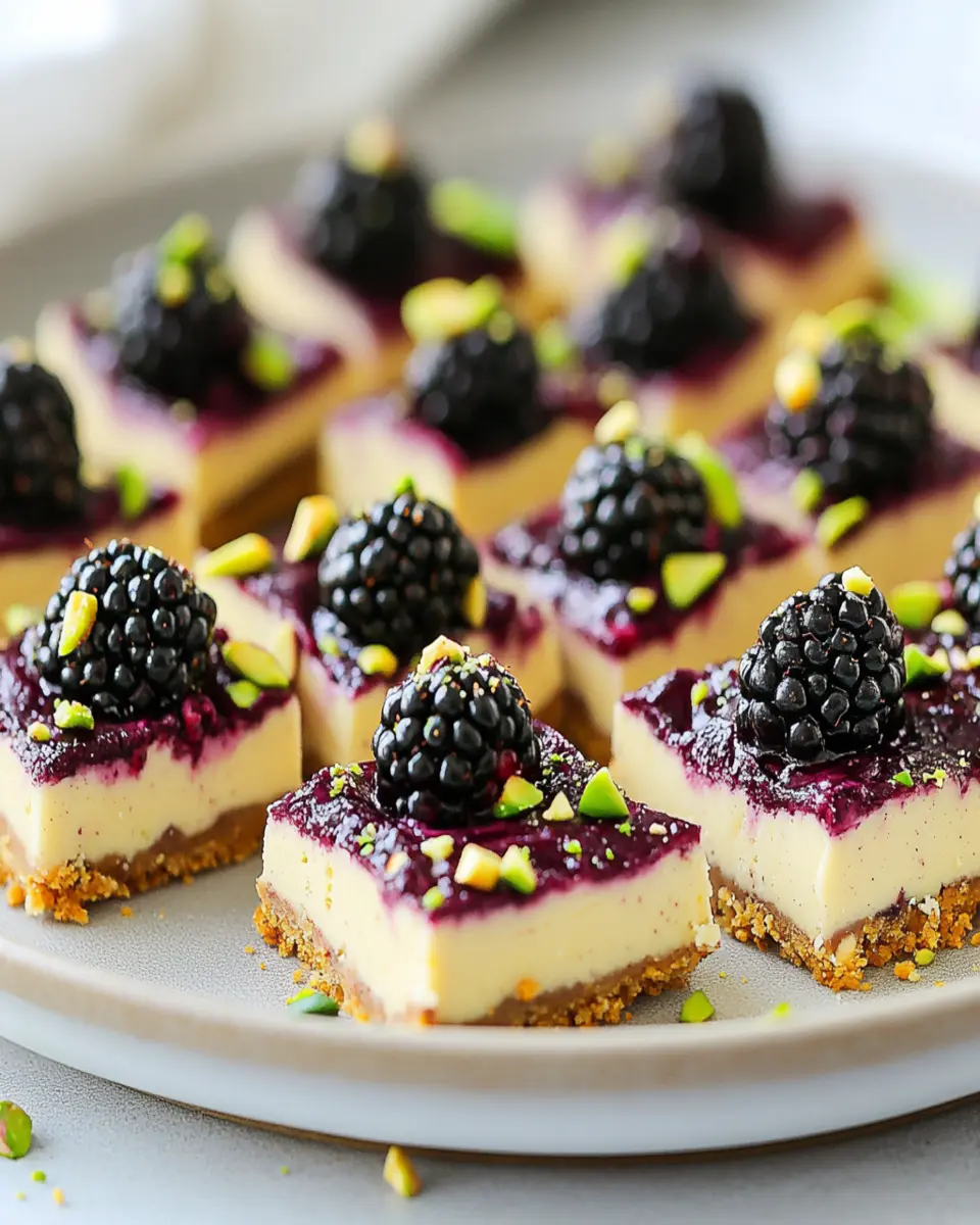 Easy Keto Blackberry Pistachio Dessert Bars First Image First Image