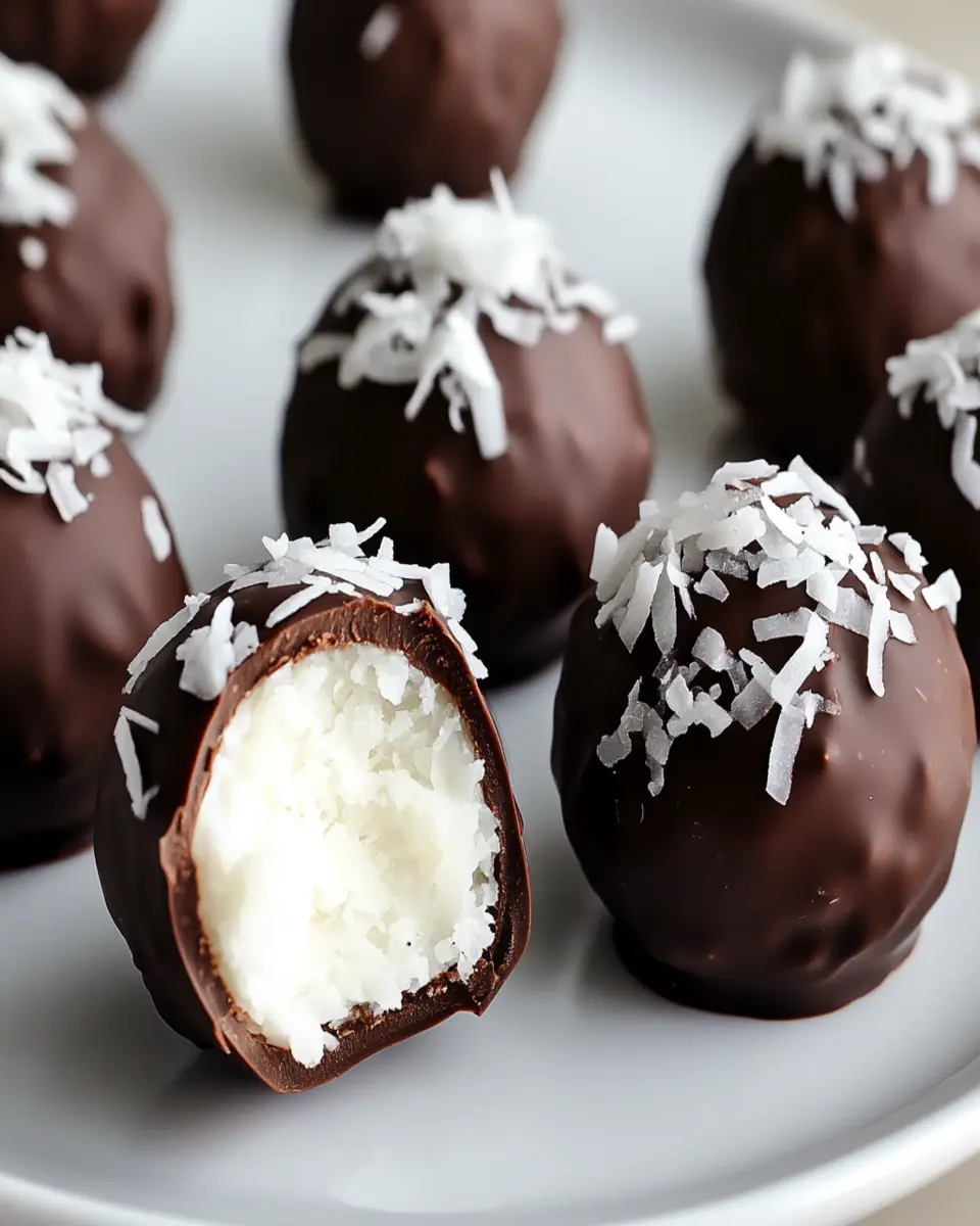 Coconut Balls with Chocolate Coating – Easy No-Bake Dessert Bites First Image First Image