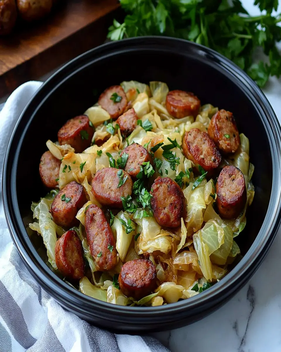 Slow Cooker Cabbage and Sausage First Image First Image