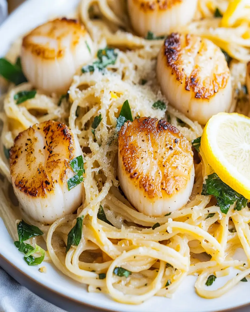 Scallop Pasta with Lemon & Herbs First Image First Image