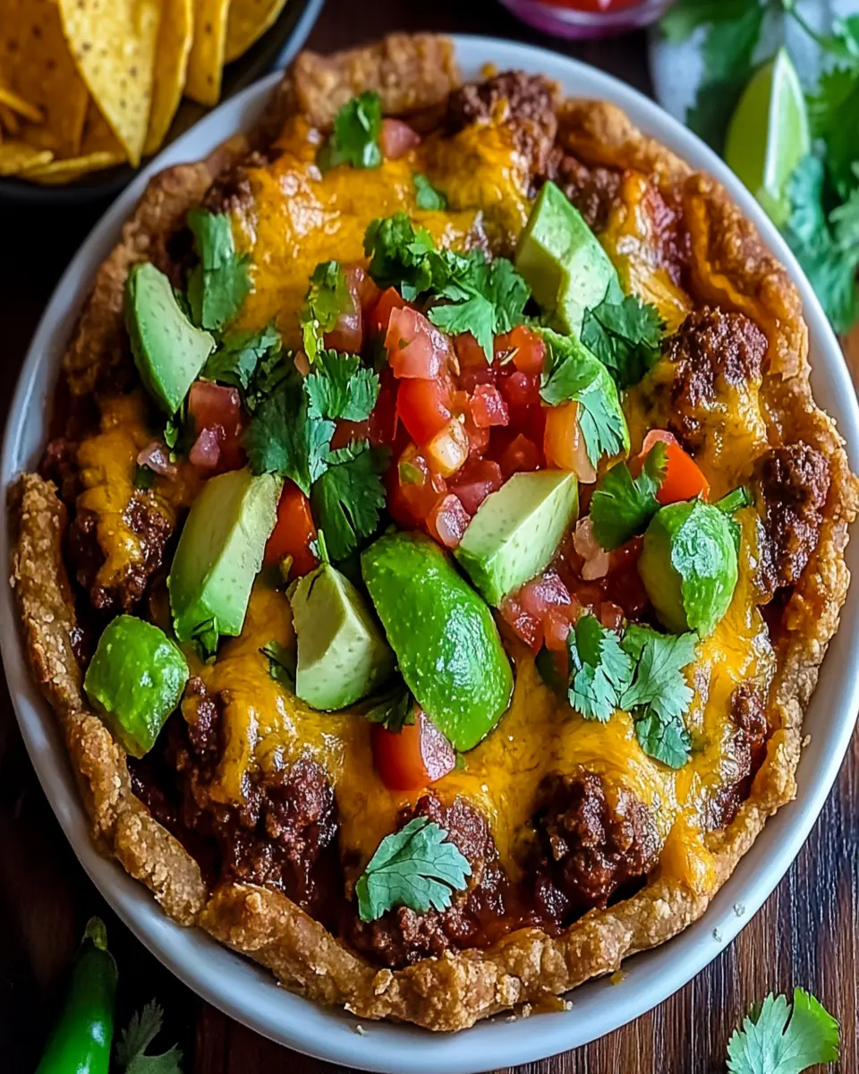 Beef Taco Pie with Masa Crust First Image First Image
