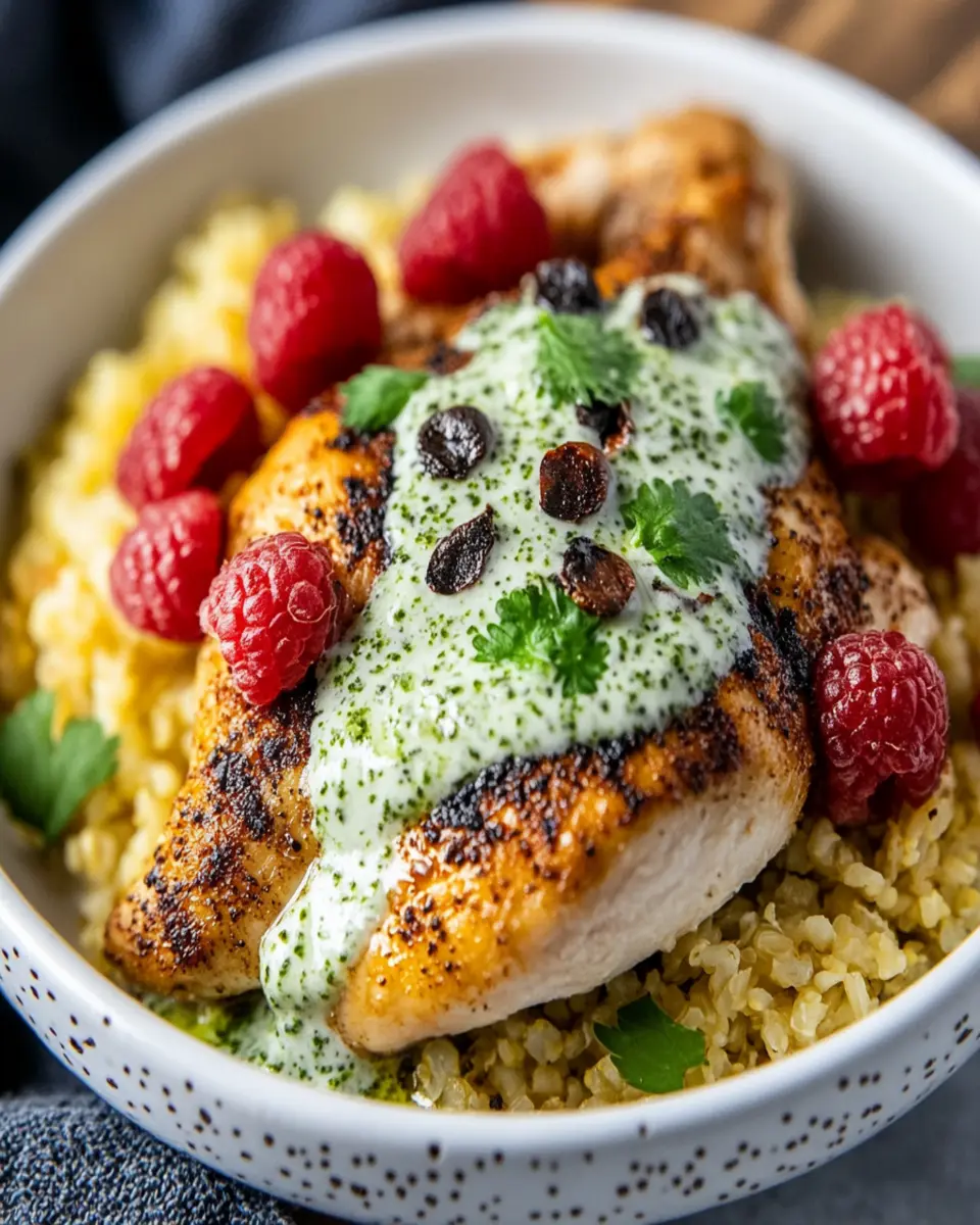 Keto Peruvian Chicken and Cauliflower Rice with Green Sauce First Image First Image