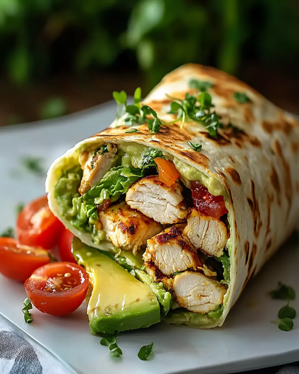 Quick Chicken Avocado Wrap Recipe – Healthy Lunch Idea First Image First Image