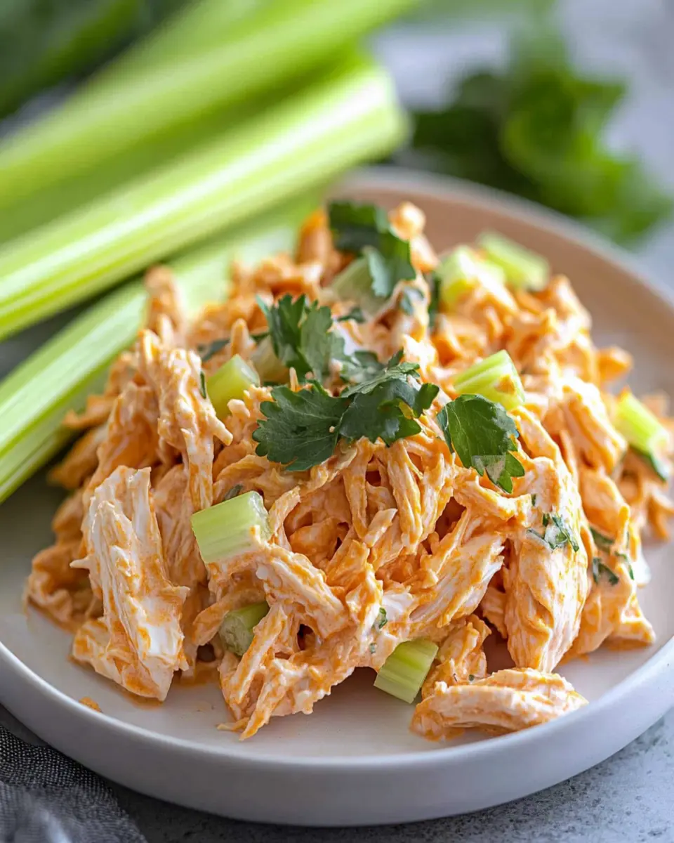 High Protein Buffalo Chicken Salad (Healthy, Easy) First Image First Image