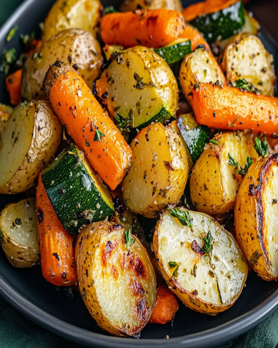 Garlic Herb Roasted Potatoes Carrots Zucchini First Image First Image