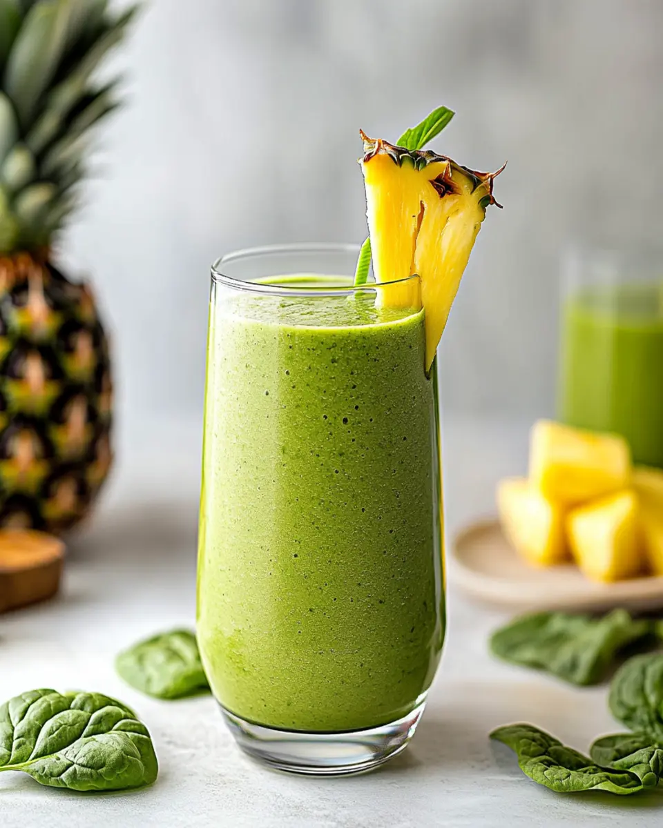 Refreshing Pineapple Spinach Smoothie Recipe for Energy First Image First Image