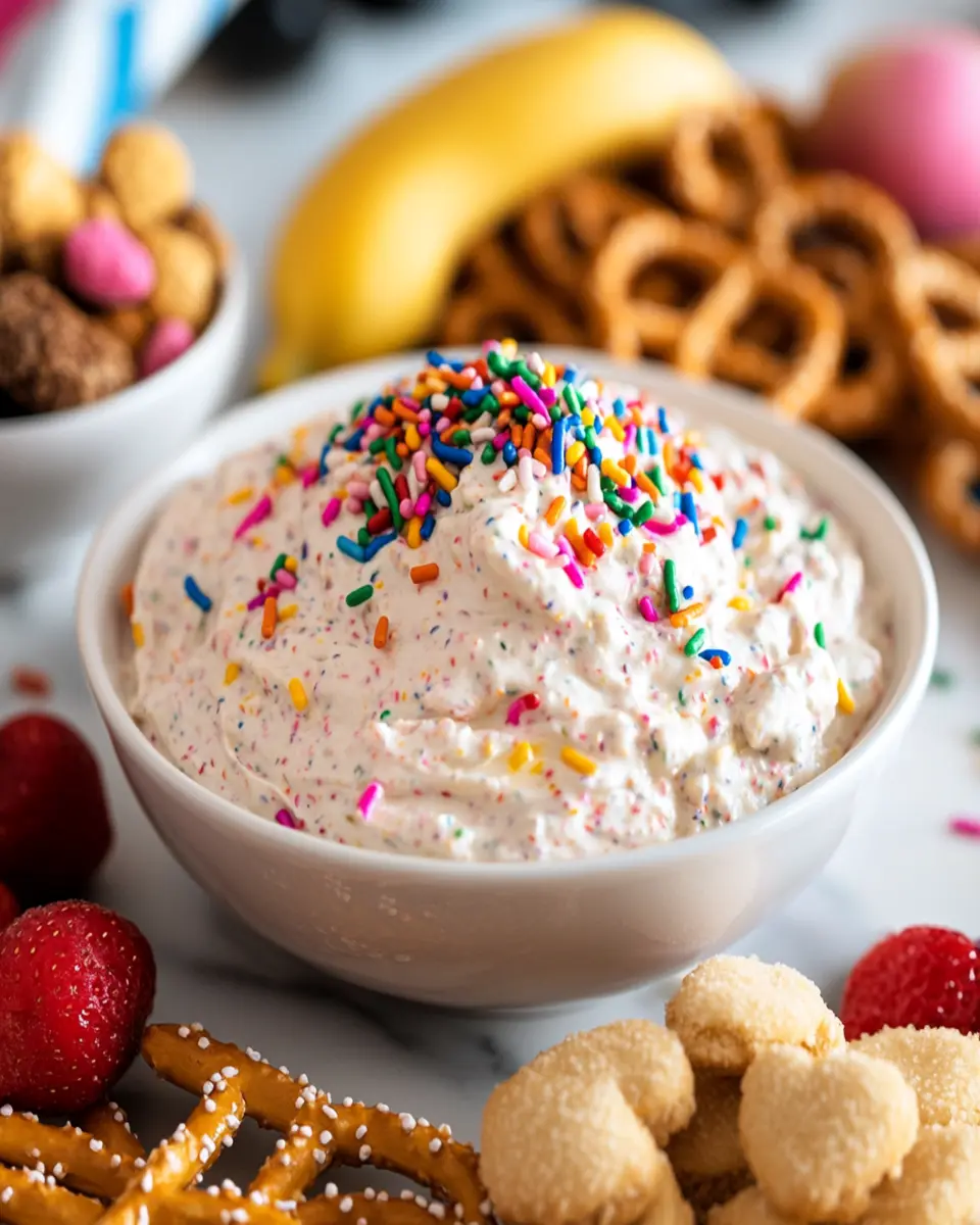 Fluffy Funfetti Dip Recipe with Cake Mix and Yogurt First Image First Image