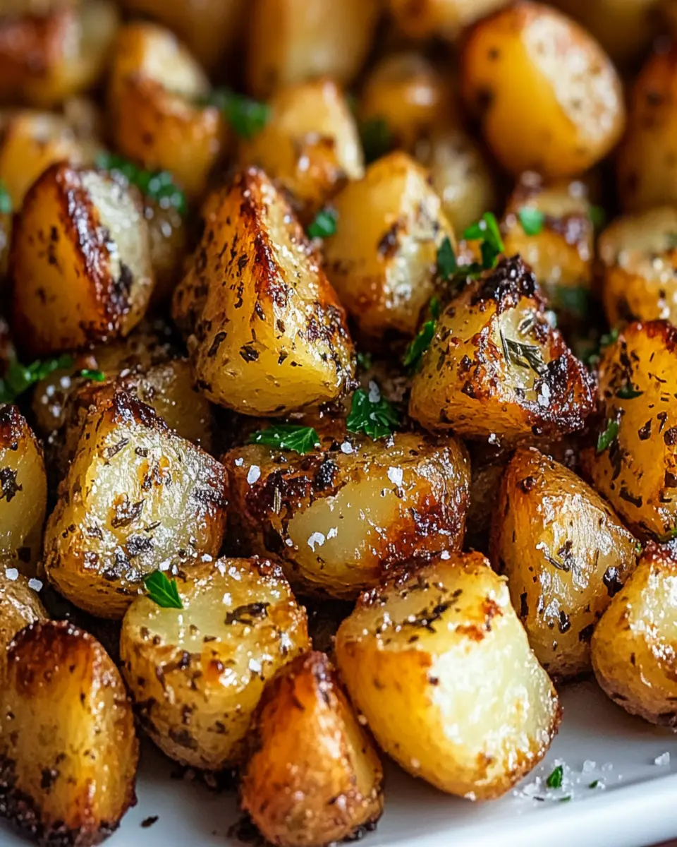 GARLIC HERB ROASTED POTATOES: A Crispy Delight Awaits! First Image First Image