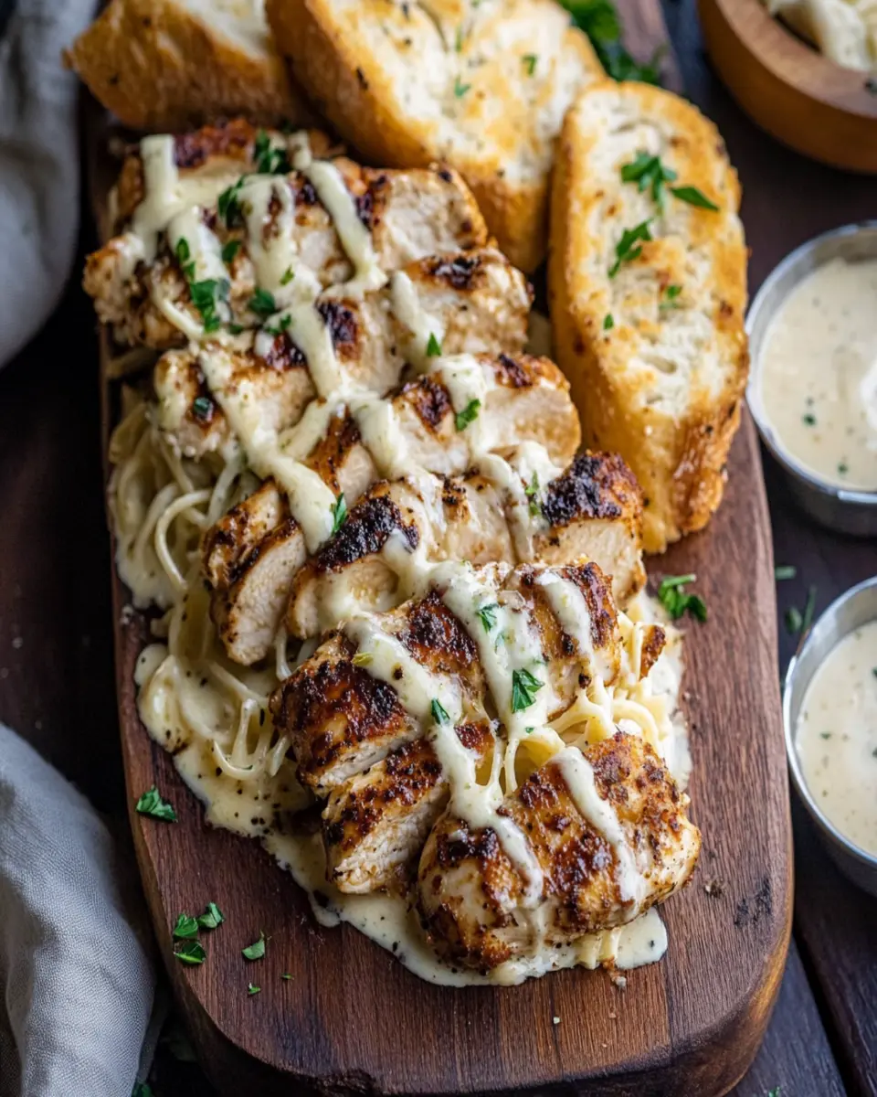 Blackened Chicken Alfredo Garlic Bread First Image First Image