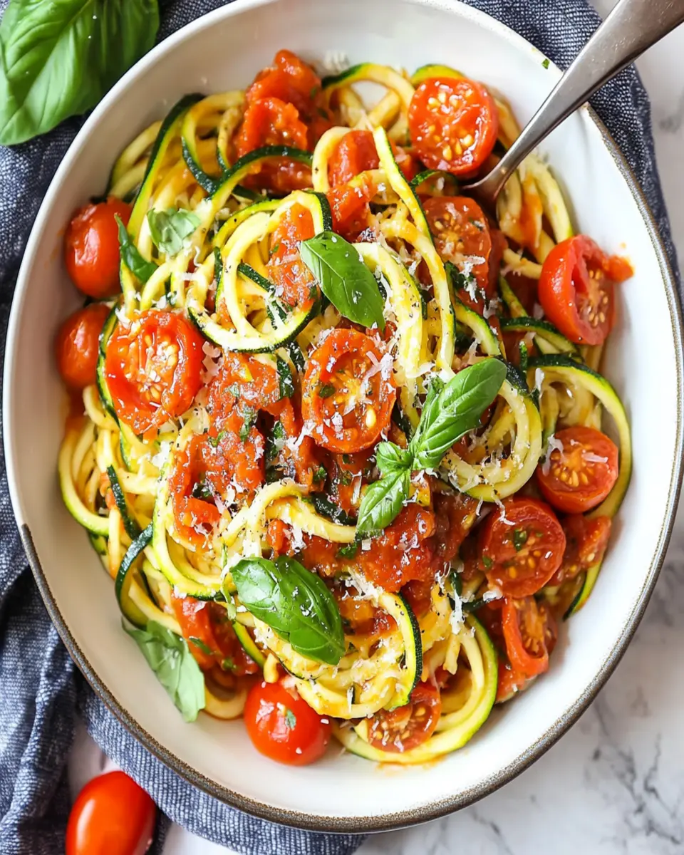 Healthy Tomato Zucchini Pasta Recipe First Image First Image