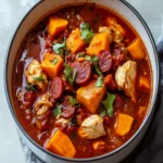 Slow Cooker Chicken Chorizo Sweet Potato Stew First Image First Image