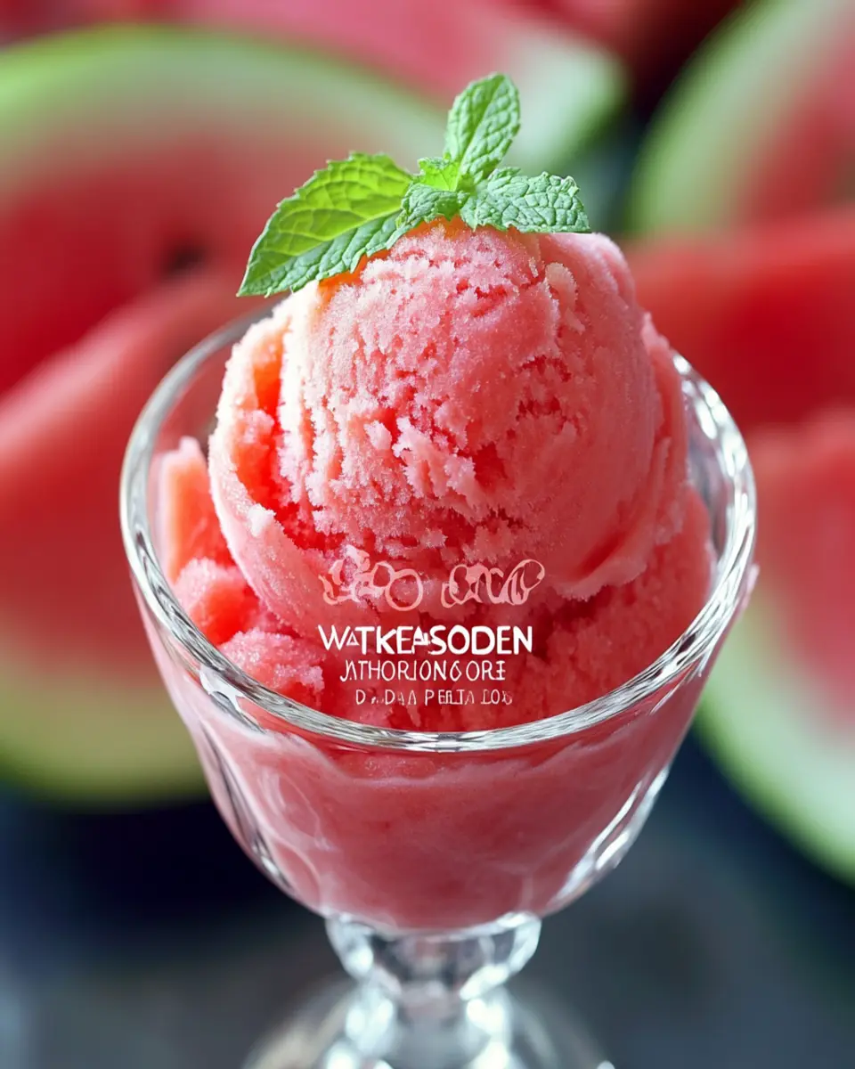 Healthy No-Sugar Watermelon Sorbet Recipe First Image First Image