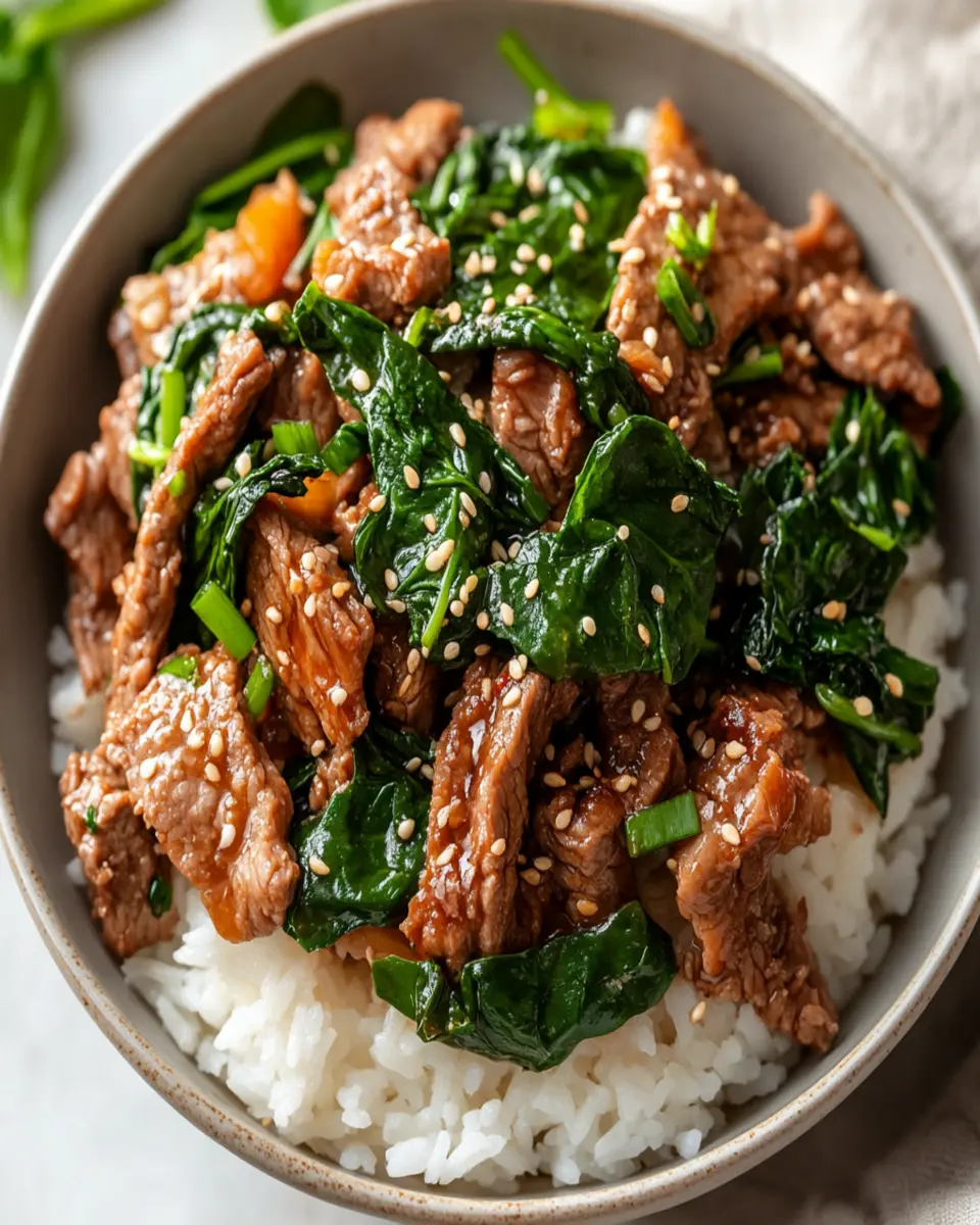 Slow Cooker Korean Beef Spinach Rice First Image First Image