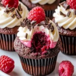 RASPBERRY CHEESECAKE CHOCOLATE CUPCAKES you’ll love! First Image First Image