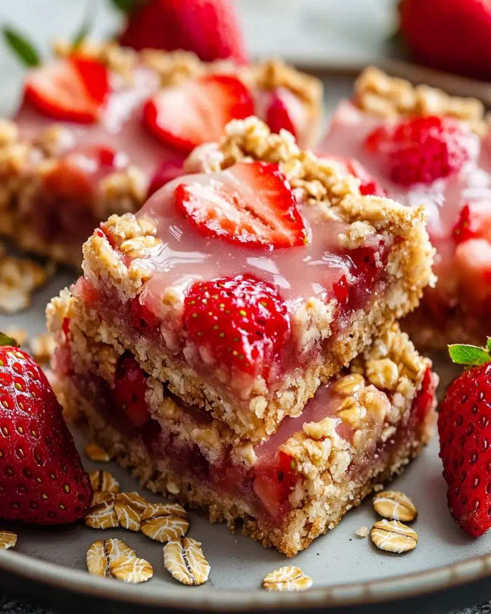 Easy Strawberry Oat Bars-Healthy Breakfast Treat First Image First Image