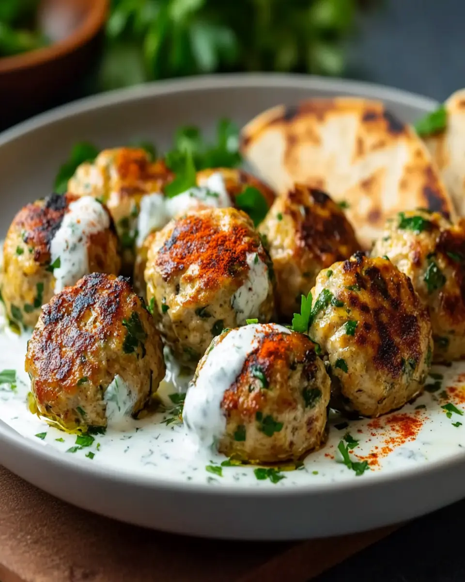 Chicken Kofta with Garlic Yogurt Sauce First Image First Image