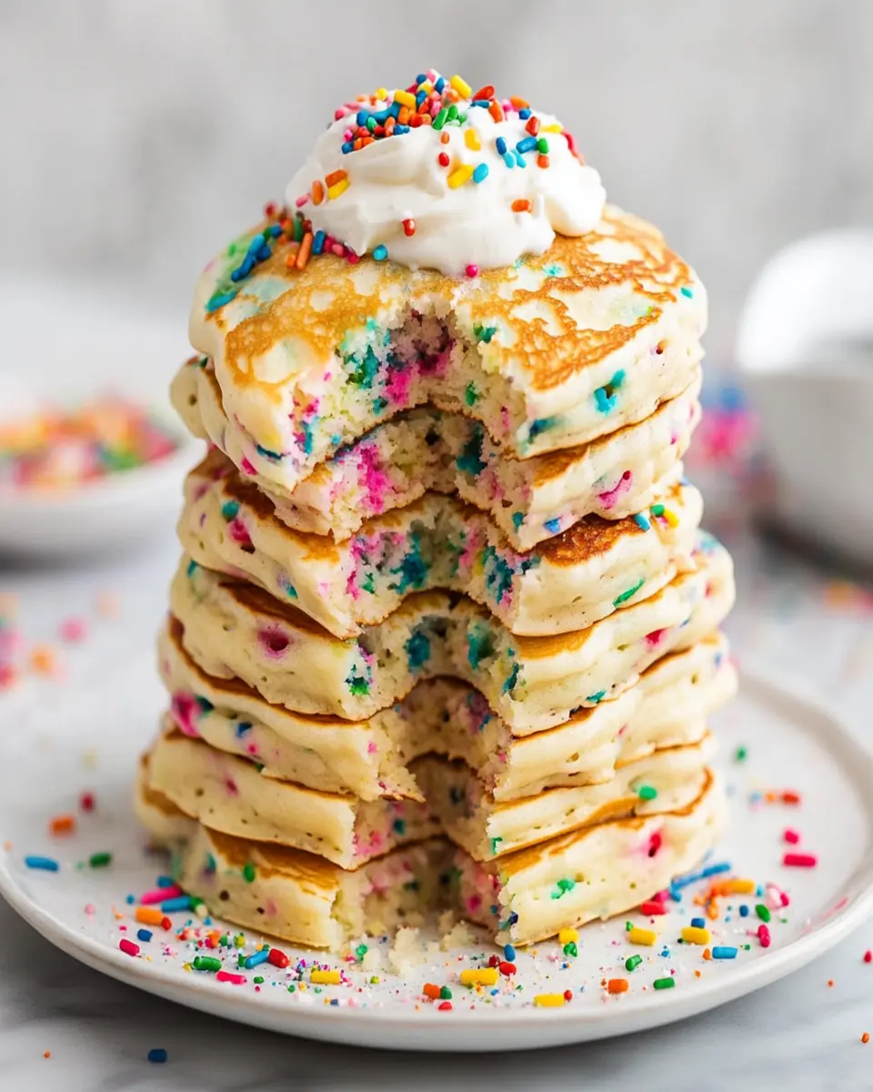 Homemade Funfetti Pancakes (Birthday Cake Pancakes) First Image First Image