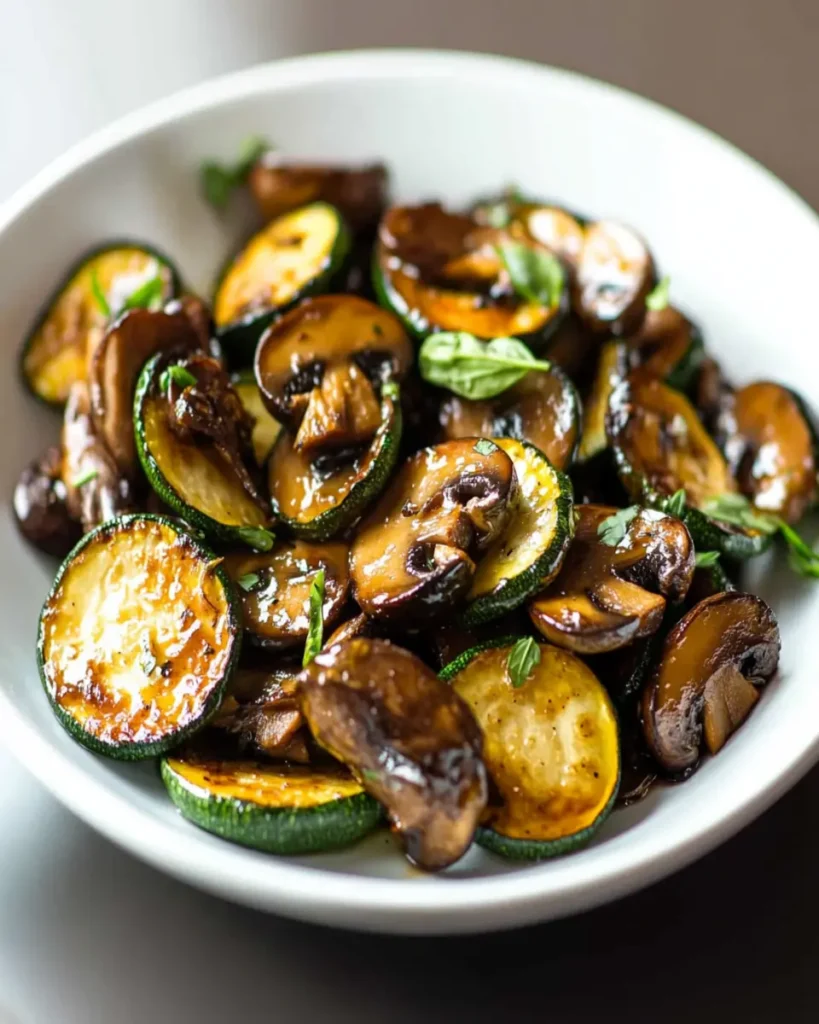 Balsamic Roasted Zucchini and Mushrooms First Image First Image