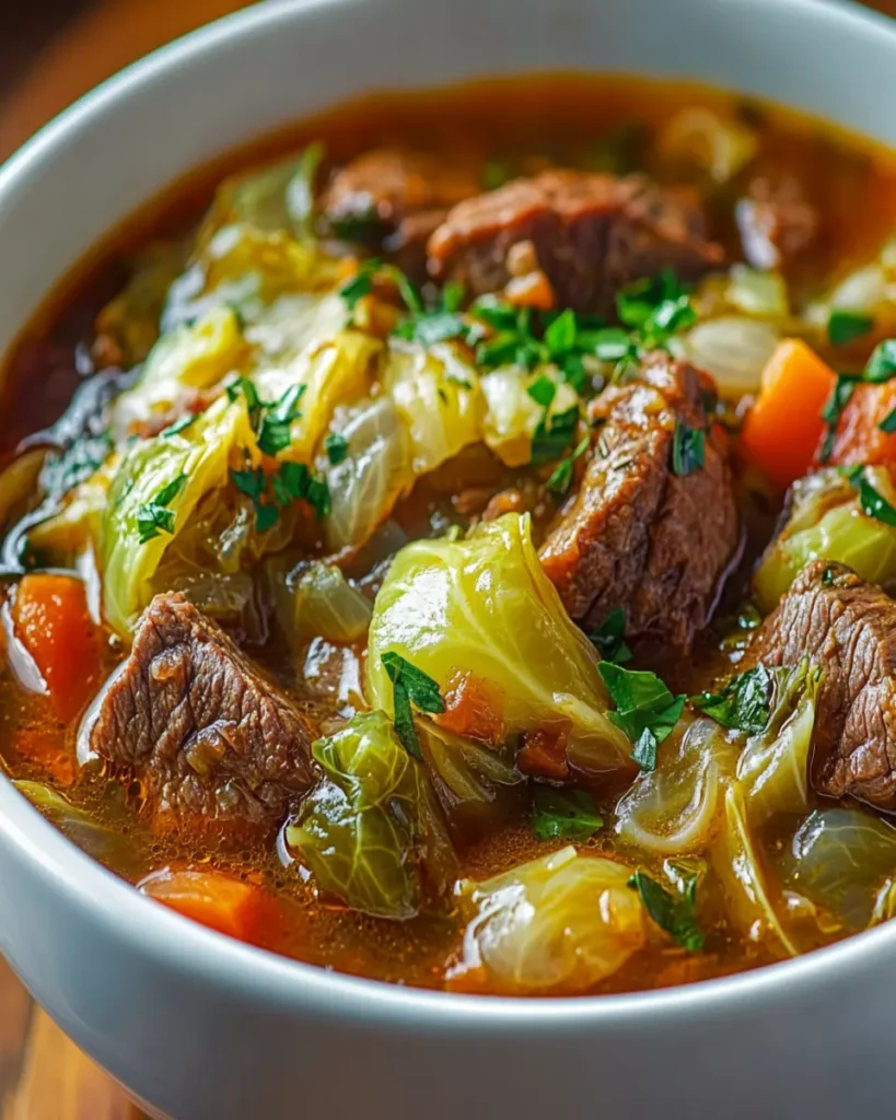 Slow Cooker Cabbage and Beef Stew First Image First Image