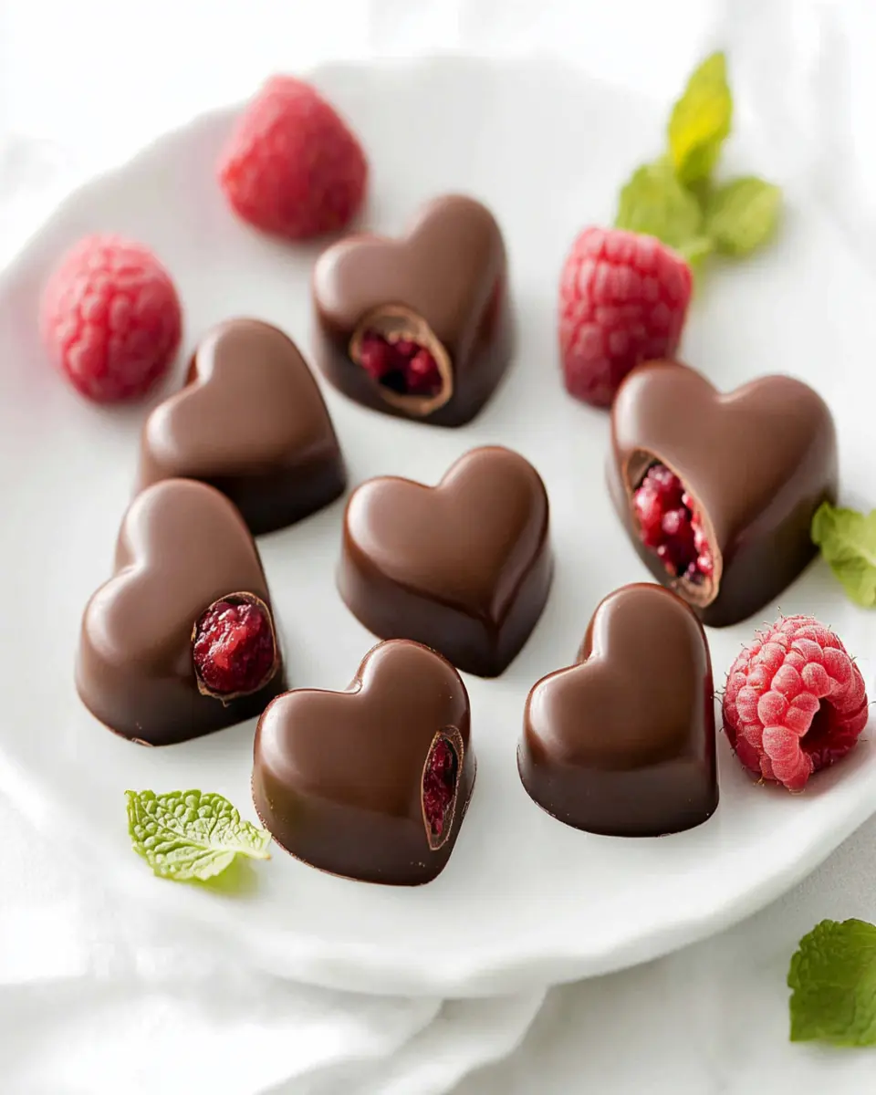 Dark Chocolate Raspberry Hearts First Image First Image