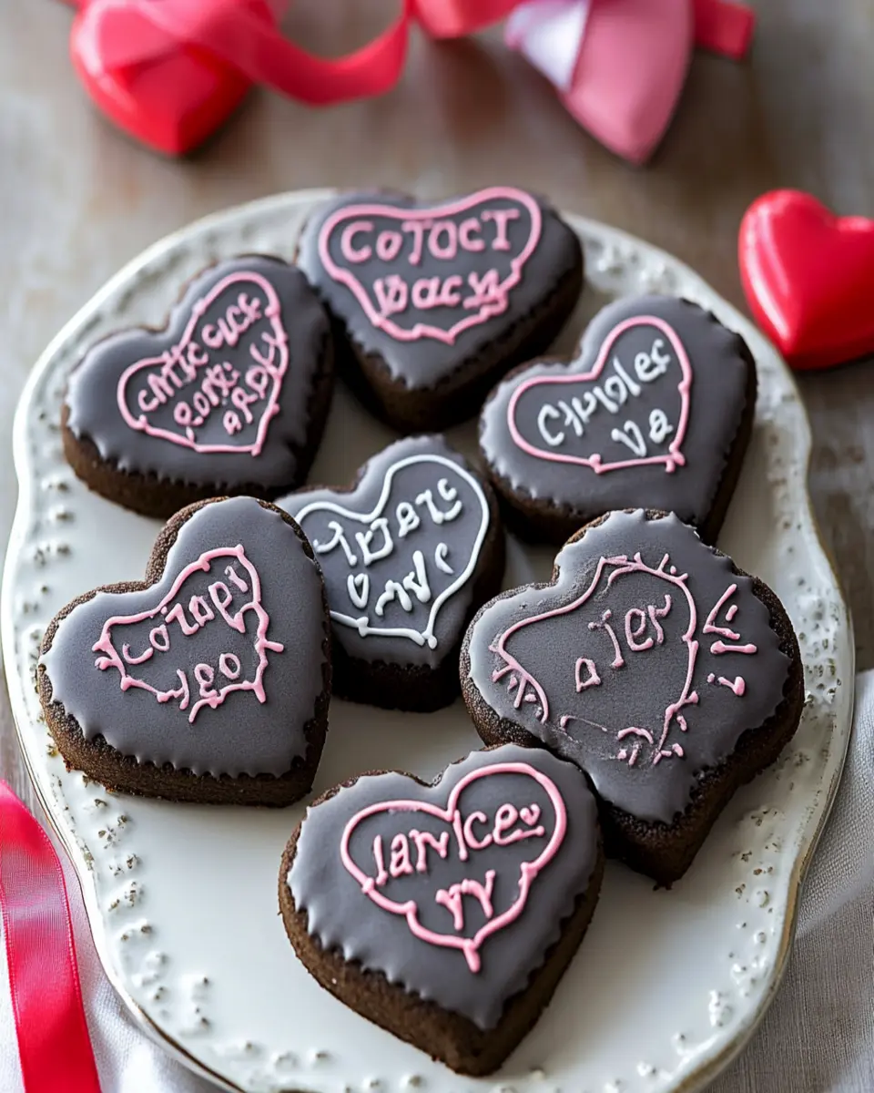 Chocolate Conversation Heart Cookies First Image First Image